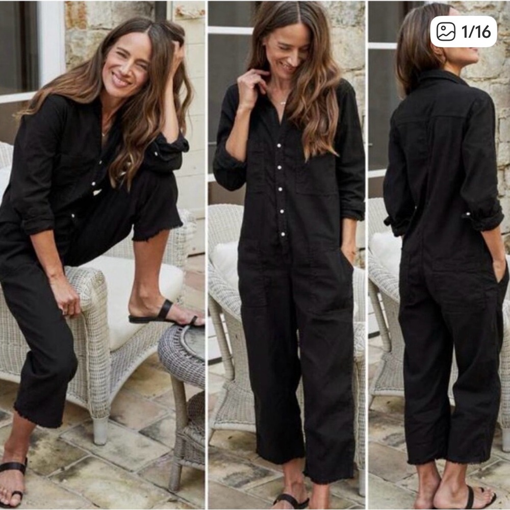 Frank and Eileen women’s large Northern Ireland black jumpsuit cotton flax